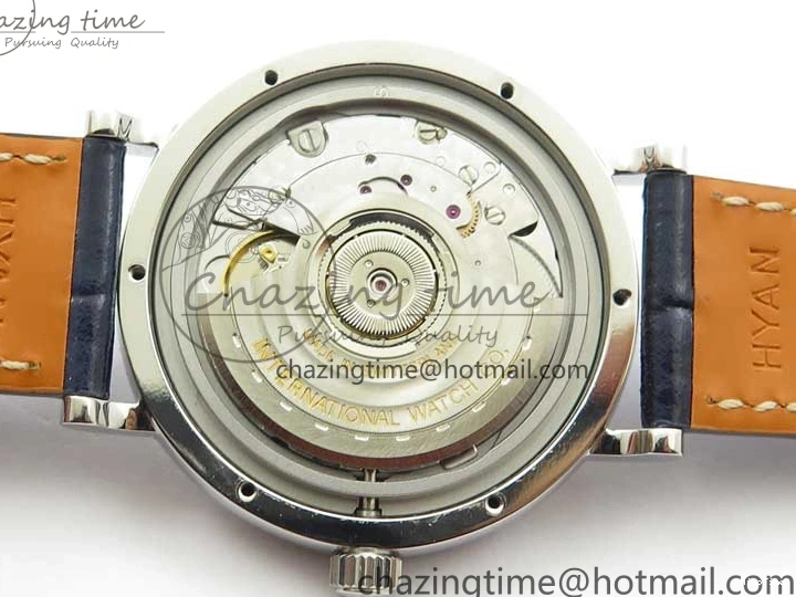 MIROTIME 0429 Portofino 37mm SS V7F 1:1 Best Edition Blue Dial Diamonds Bezel on Blue Leather Strap A Chic 7093